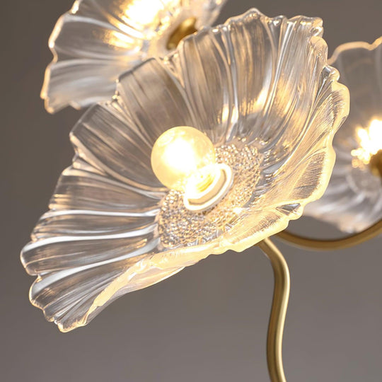 Moktan Sabai Murano Glass Flowers Chandelier Frosted Leaf Ceiling Light
