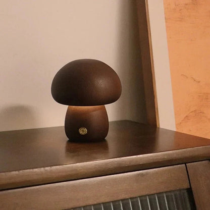 Mushroom Bedside Lamp – Touch-Controlled Dimmable Beech Wood Nightstand Light 6