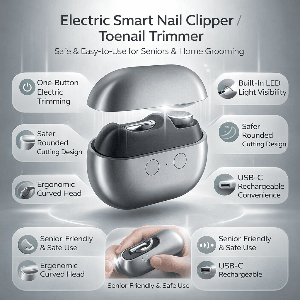 Moktan Sabai Electric Nail Clipper with LED Light USB-C Rechargeable
