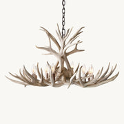 Moktan Sabai Rustic Antler Chandelier 8-Light E12 Candelabra Ceiling Light 34"