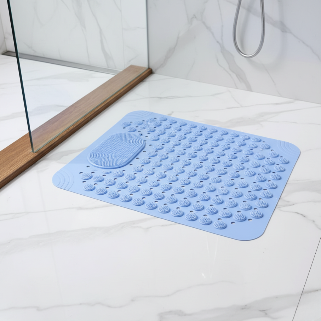 Moktan Sabai Non-Slip Shower Mat with Suction Cups Foot Massage Bath Mat