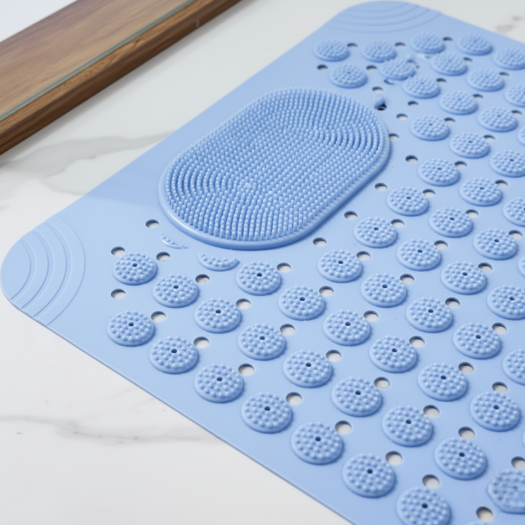 Moktan Sabai Non-Slip Shower Mat with Suction Cups Foot Massage Bath Mat