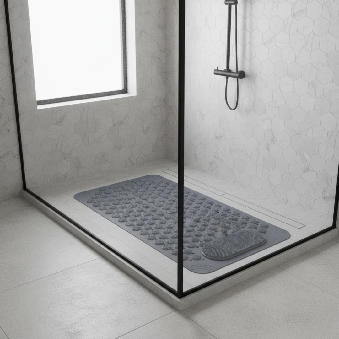 Moktan Sabai Non-Slip Shower Mat with Suction Cups Foot Massage Bath Mat