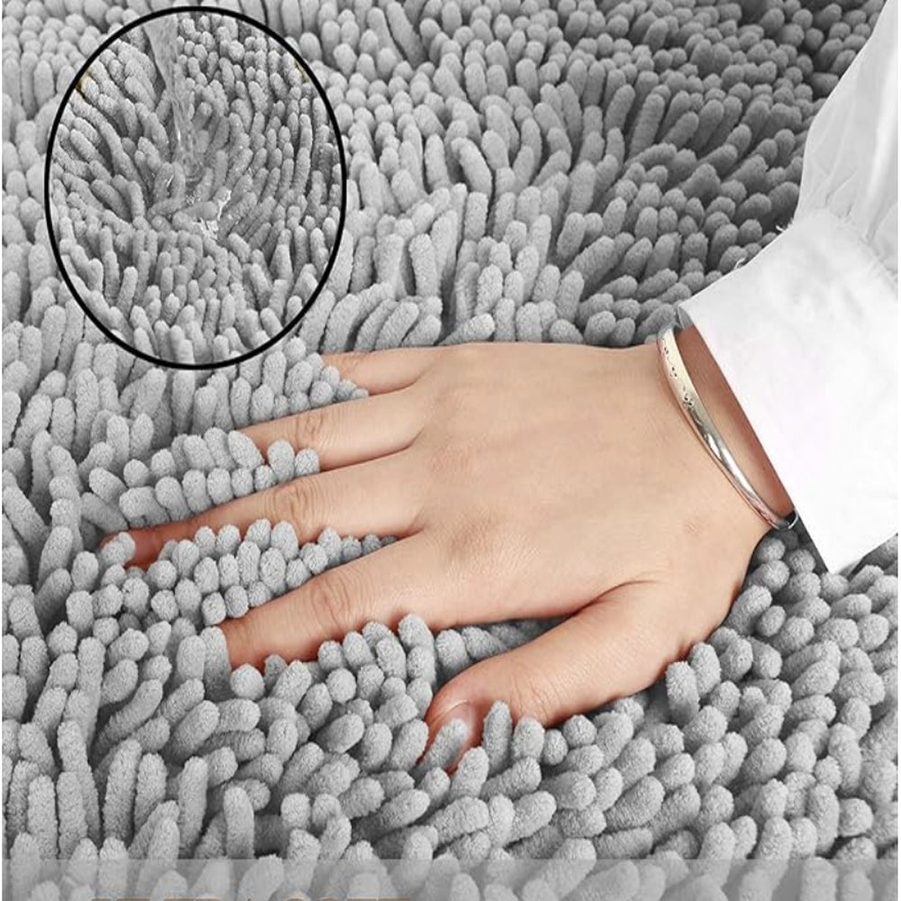 Moktan Sabai Ultra Soft Chenille Memory Foam Bath Mat Non Slip Absorbent Rug