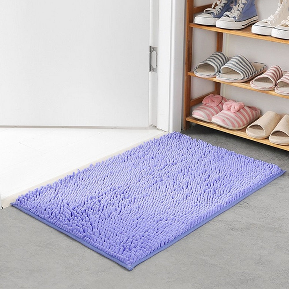 Moktan Sabai Ultra Soft Chenille Memory Foam Bath Mat Non Slip Absorbent Rug 16"x24" Lavender