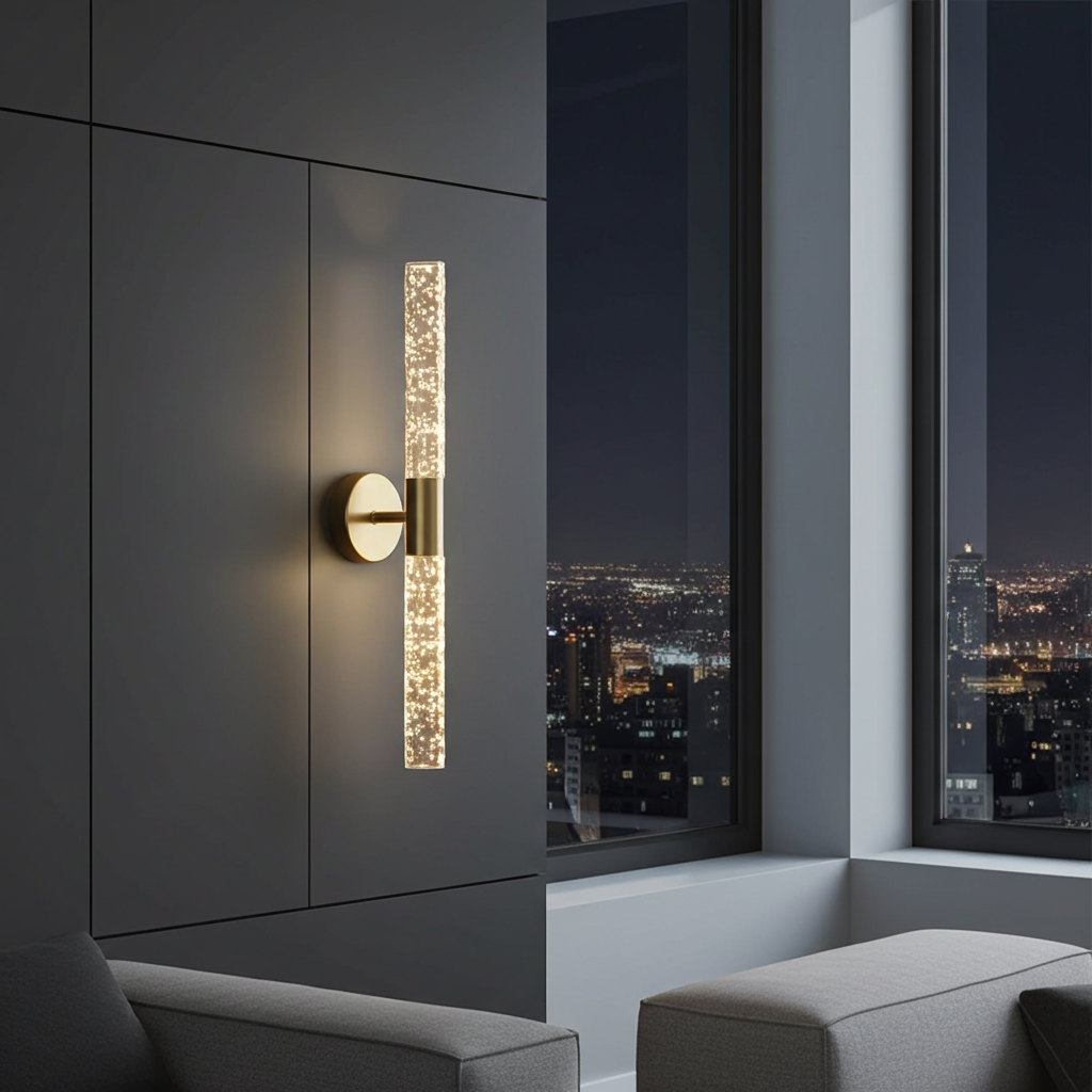 Moktan Sabai Nordic Crystal Rod LED Wall Lamp Bedroom Bedside Living Room AC85-265V Light