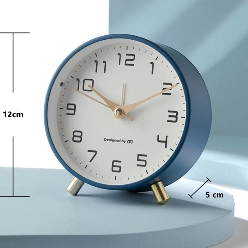 Moktan Sabai Scandinavian Silent Table Clock Modern Metal Glass Battery Operated Desk Clock