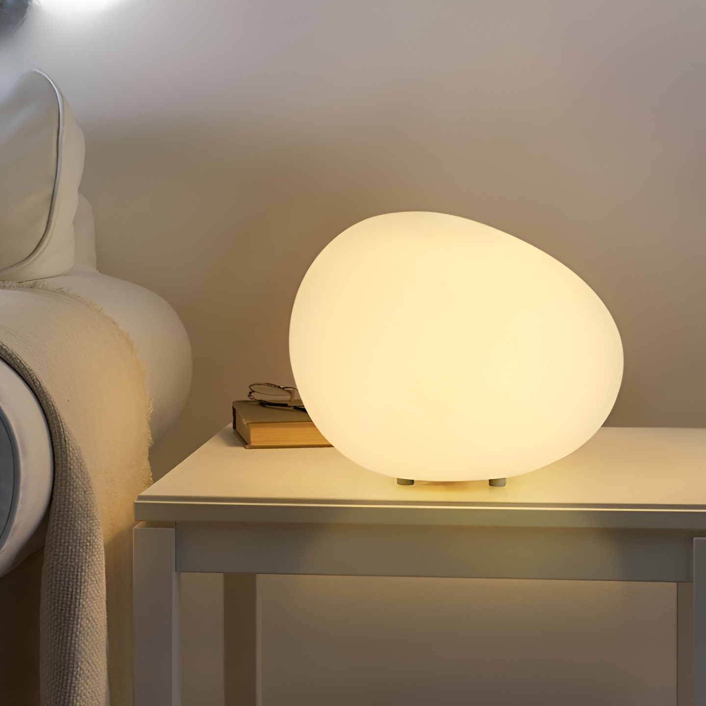 Nordic Stone-Shaped LED Table Lamp 3-Color Modern Ambient Light