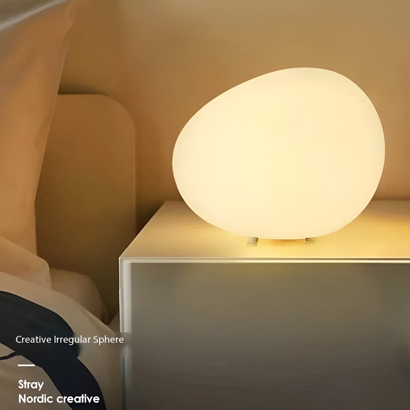 Nordic Stone-Shaped LED Table Lamp 3-Color Modern Ambient Light