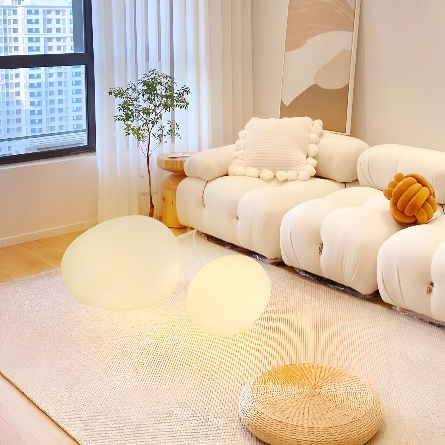 Nordic Stone-Shaped LED Table Lamp 3-Color Modern Ambient Light