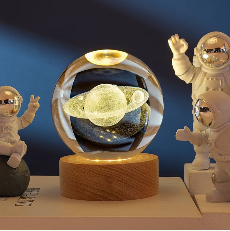 Moktan Sabai Crystal Ball Night Light USB Laser Engraved LED Lamp Gift for Bedroom Decor