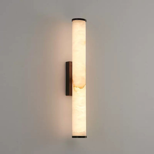 Moktan Sabai Modern Marble LED Wall Sconce Light, Copper Finish Minimalist Wall Lamp Black 40x6cm