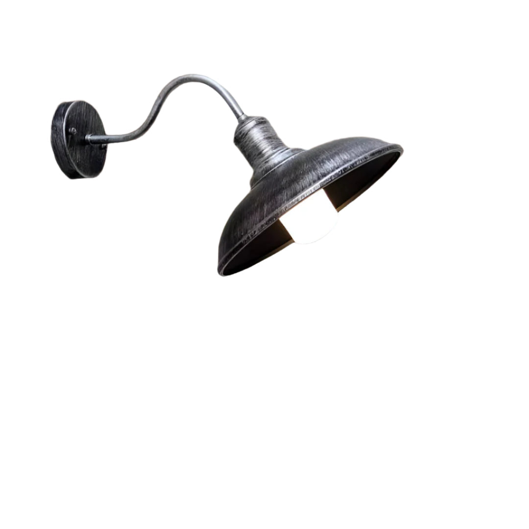 Moktan Sabai Vintage Industrial Iron Bowl Outdoor Wall Light LED Wall Sconce Included