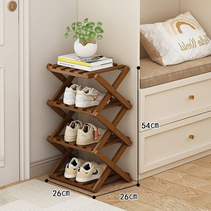 Moktan Sabai Bamboo Foldable Shoe Rack | Multi-Tier Space-Saving Organizer