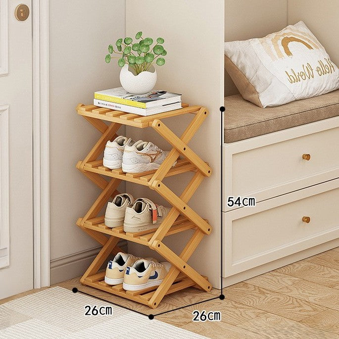 Moktan Sabai Bamboo Foldable Shoe Rack | Multi-Tier Space-Saving Organizer