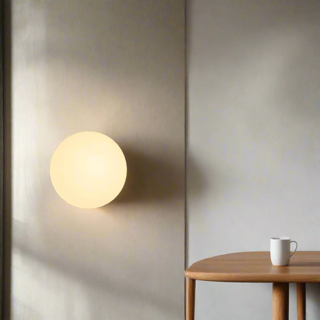 Moktan Sabai Minimalist Round Glass Wall Sconce LED 1-Light