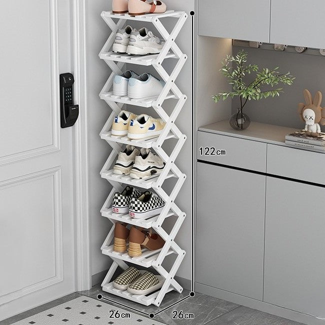 Moktan Sabai Bamboo Foldable Shoe Rack | Multi-Tier Space-Saving Organizer Ivory 8