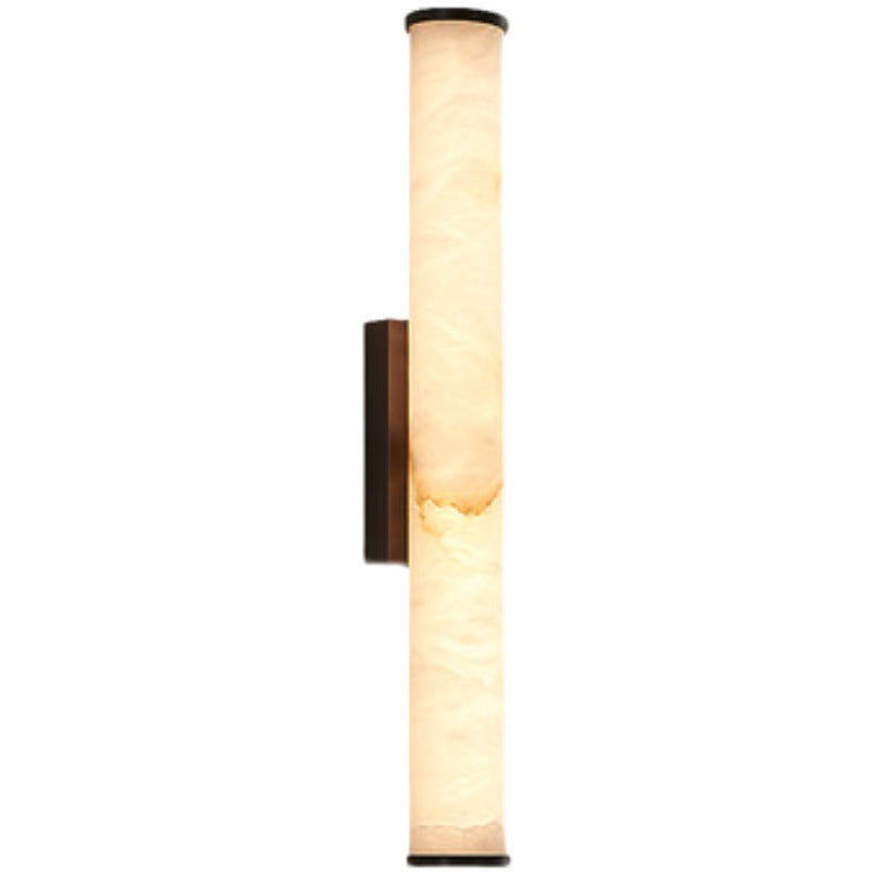 Moktan Sabai Modern Marble LED Wall Sconce Light, Copper Finish Minimalist Wall Lamp