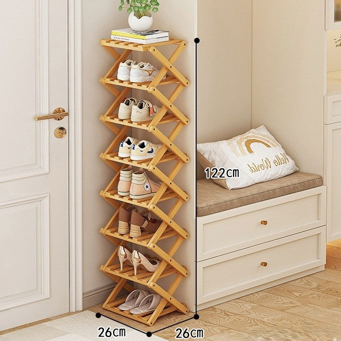 Moktan Sabai Bamboo Foldable Shoe Rack | Multi-Tier Space-Saving Organizer