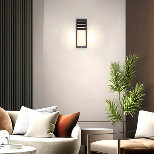 Moktan Sabai Outdoor LED Wall Light with Motion Sensor IP65 Waterproof Black