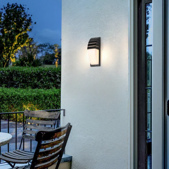 Moktan Sabai Outdoor LED Wall Light with Motion Sensor IP65 Waterproof Black