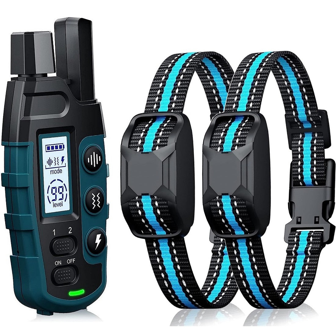 Moktan Sabai NovaPace Remote Dog Training Collar 1000m Waterproof Rechargeable Blue For 2 Dogs