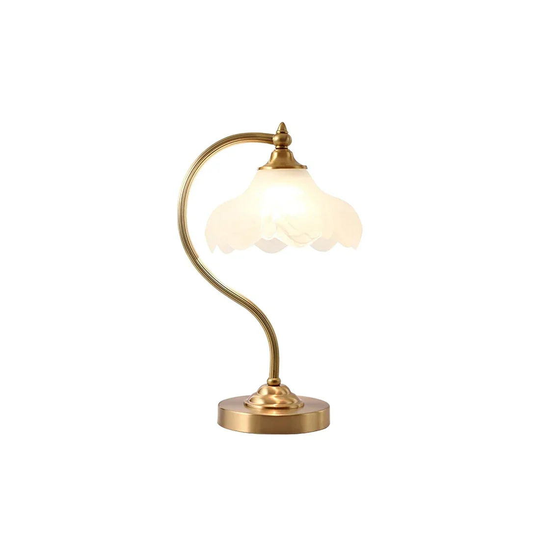 Moktan Sabai Brass Glass Petal Table Lamp E26 Dimmable 16.5" Gold Base