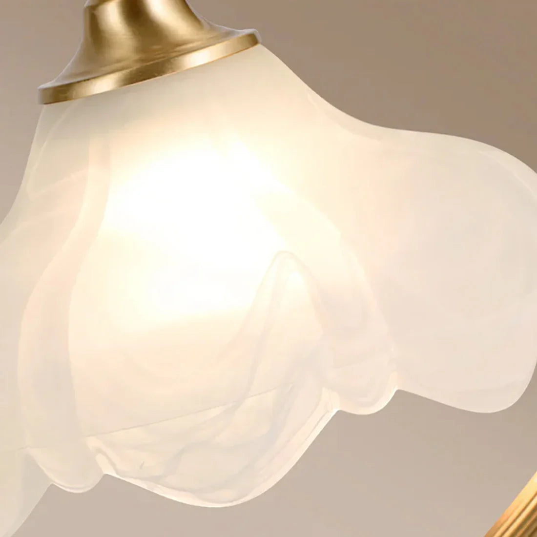 Moktan Sabai Brass Glass Petal Table Lamp E26 Dimmable 16.5" Gold Base