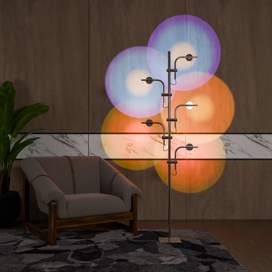 Moktan Sabai Multi-Head Sunset RGB Floor Lamp