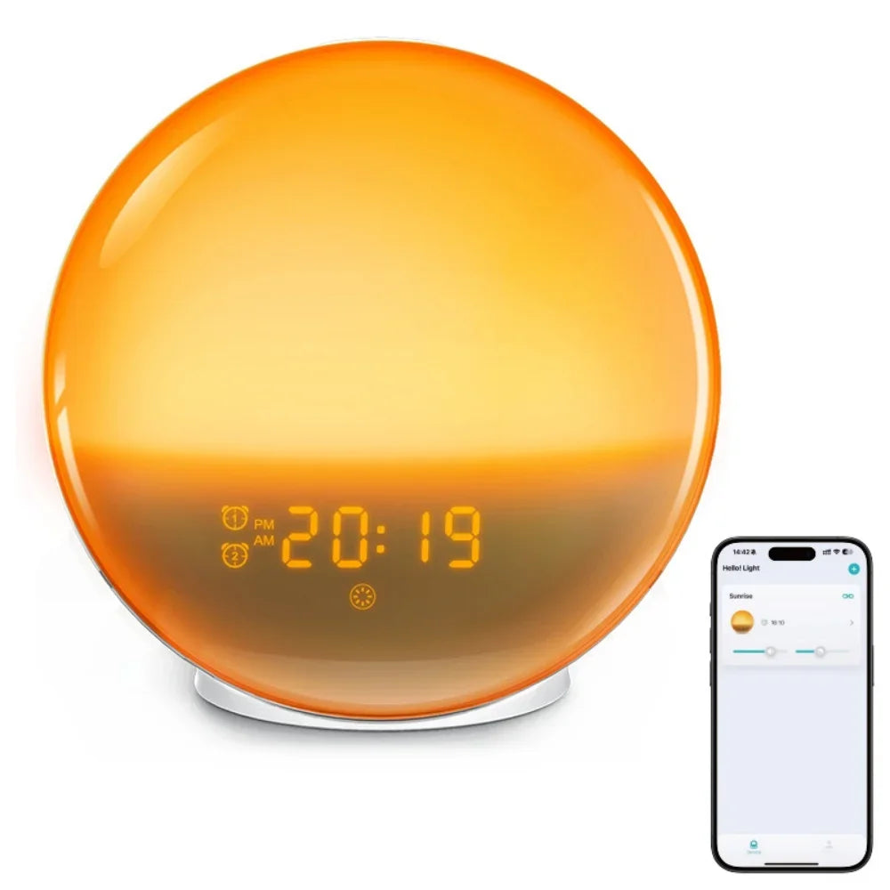 Moktan Sabai Sunrise Alarm Clock with FM Radio Wake Up Light LED Night Lamp