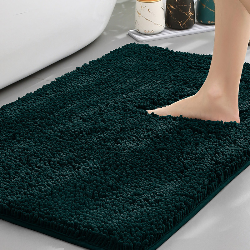 Moktan Sabai Chenille Absorbent Bath Mat Non-Slip Soft Bathroom Rug Machine Washable