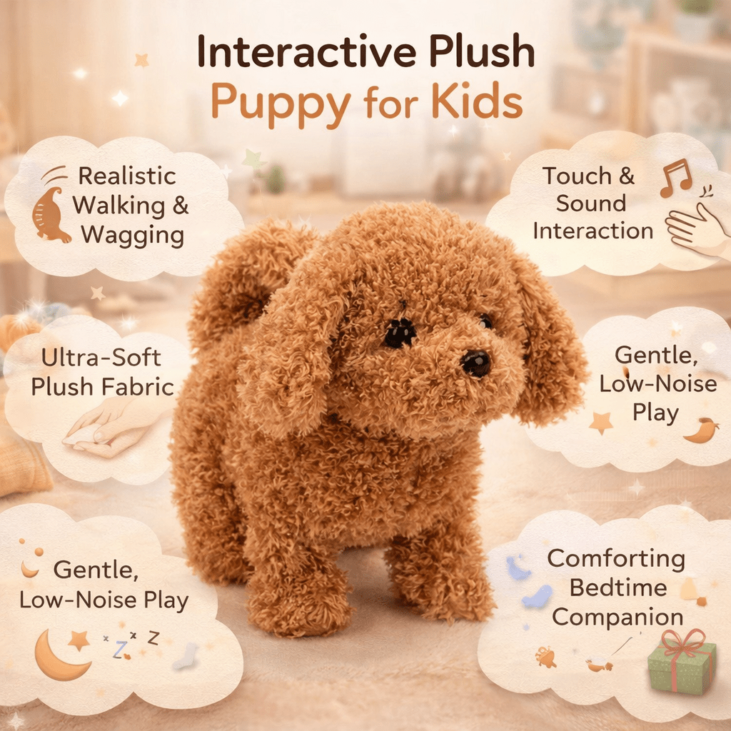 Moktan Sabai Interactive Puppy Plush Toy Walking Barking Electronic Dog Toy for Kids