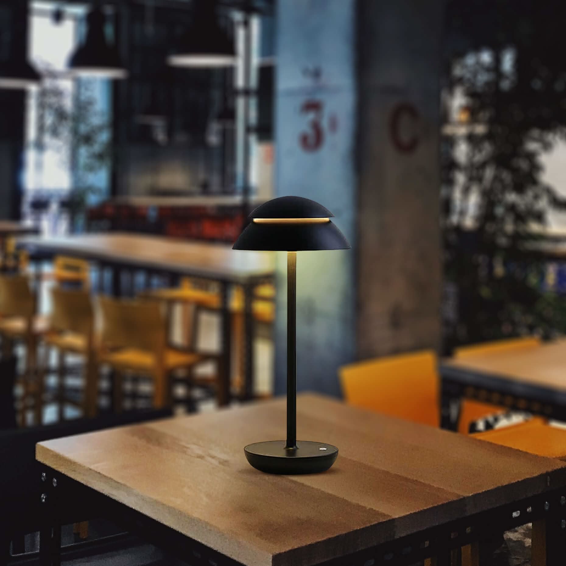 Moktan Sabai Portable Cordless Table Lamp with Adjustable Brightness – Battery Operated Minimalist Design for Home and Travel