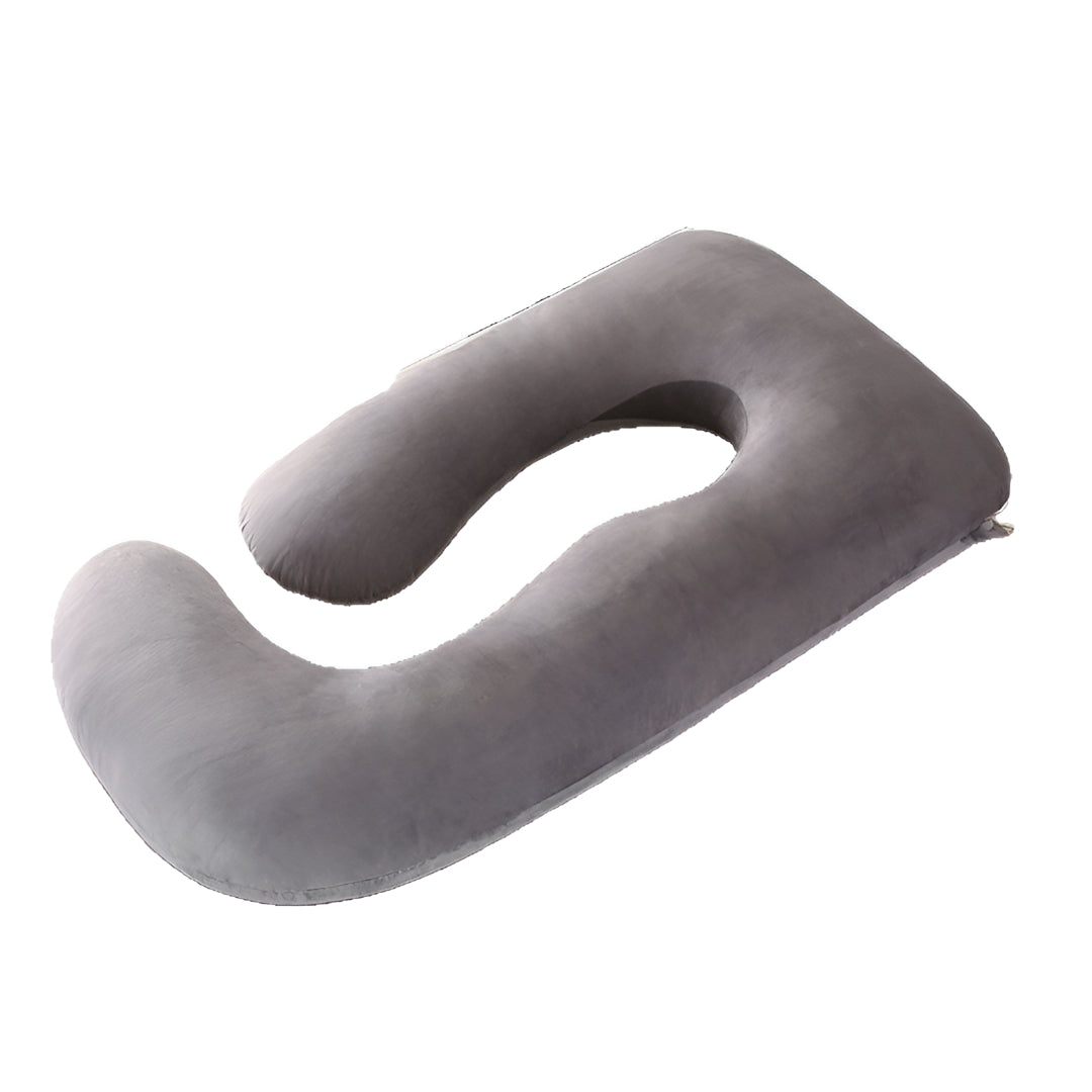 Moktan Sabai U-Shaped Full Body Pillow Side Sleeper Support Cushion 155cm Grey