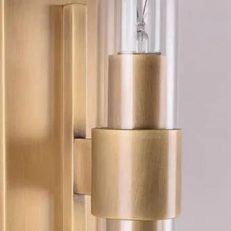 Moktan Sabai 23" Brass Glass Wall Sconce 2-Light E12 Modern Vanity Light