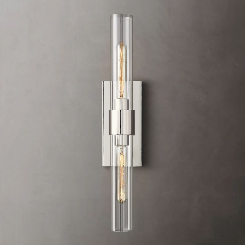 Moktan Sabai 23" Brass Glass Wall Sconce 2-Light E12 Modern Vanity Light