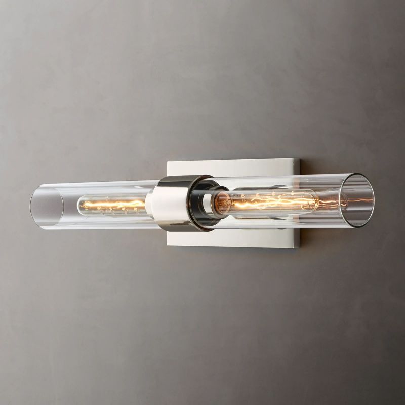 Moktan Sabai 23" Brass Glass Wall Sconce 2-Light E12 Modern Vanity Light