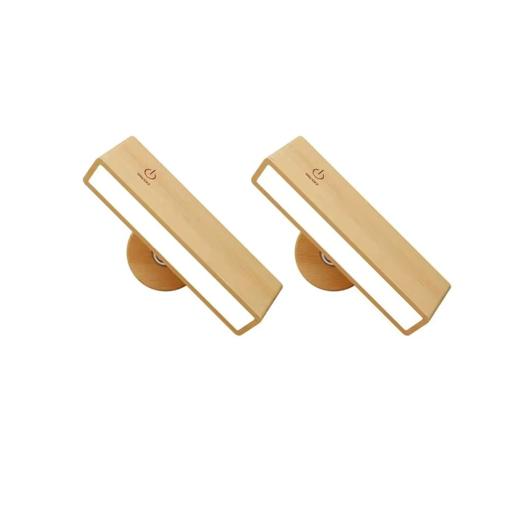 Moktan Sabai Rechargeable Wall Sconce with Remote Control – Adjustable Brightness Wood Wall Light for Versatile Lighting