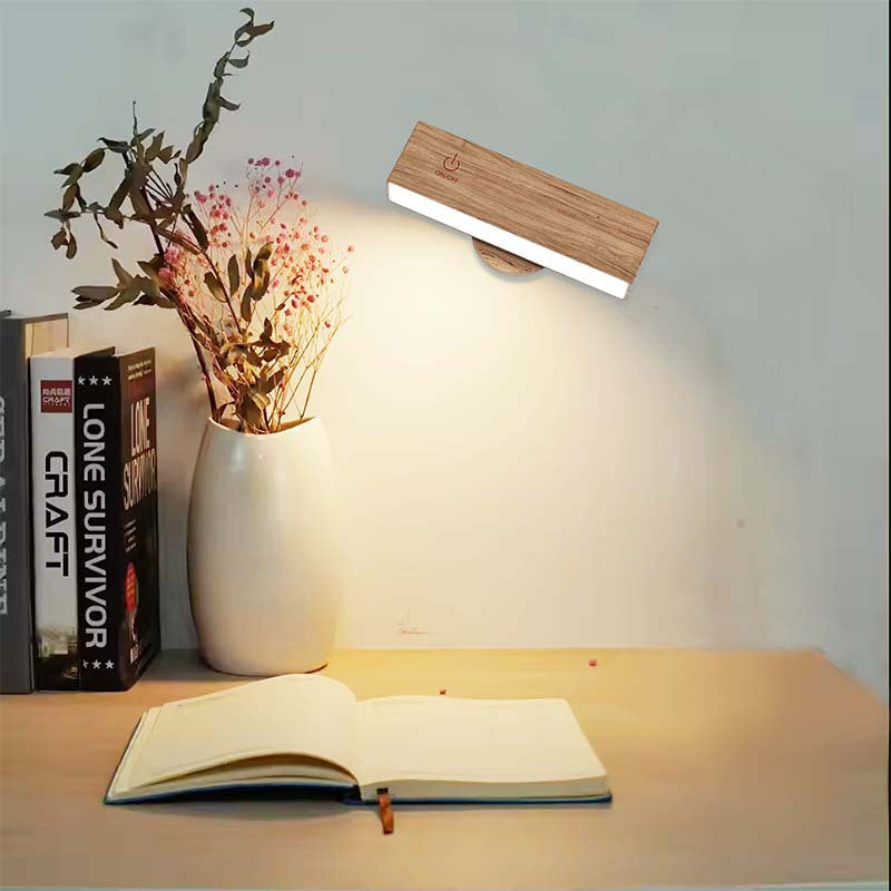 Moktan Sabai Rechargeable Wall Sconce with Remote Control – Adjustable Brightness Wood Wall Light for Versatile Lighting Beige