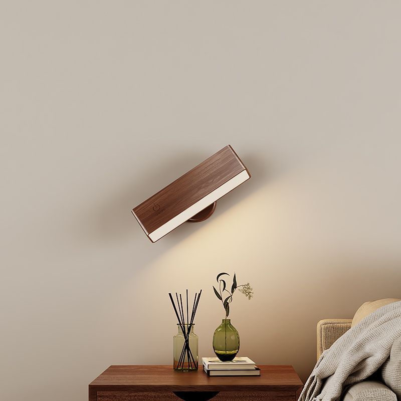 Moktan Sabai Rechargeable Wall Sconce with Remote Control – Adjustable Brightness Wood Wall Light for Versatile Lighting