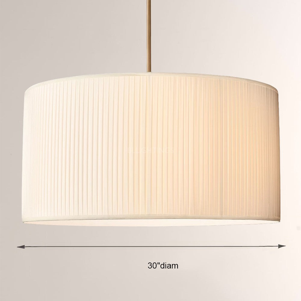 Moktan Sabai 19 Silk Drum Pendant Light 3-Light E26 Brass Bronze Fixture
