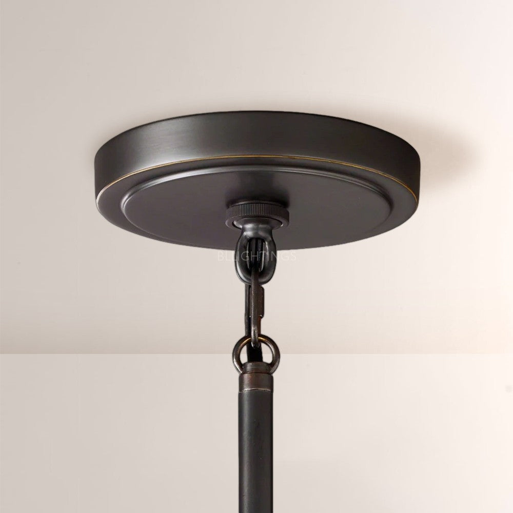 Moktan Sabai 19 Silk Drum Pendant Light 3-Light E26 Brass Bronze Fixture