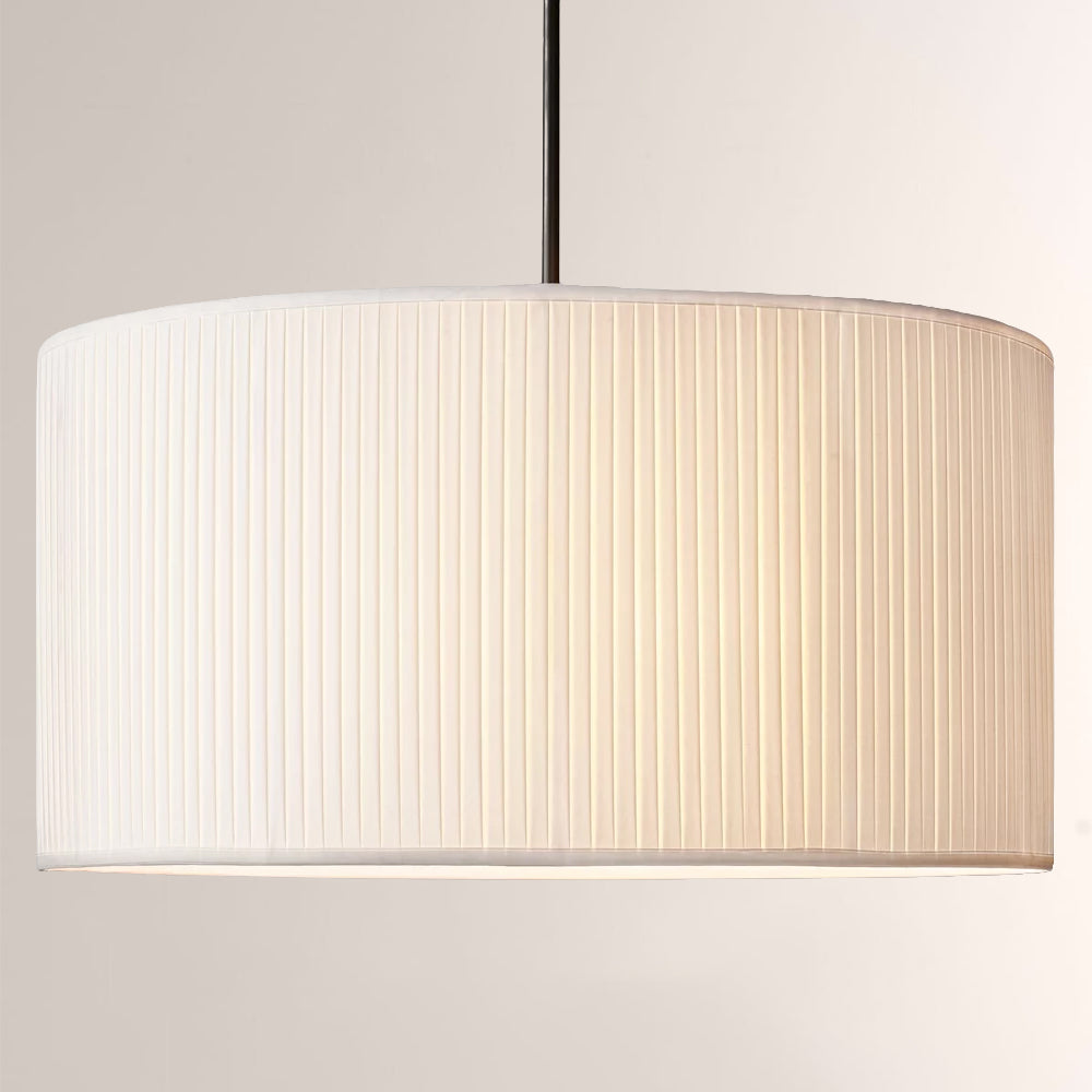Moktan Sabai 19 Silk Drum Pendant Light 3-Light E26 Brass Bronze Fixture Bronze 19"