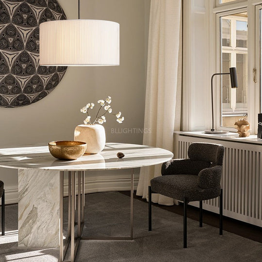 Moktan Sabai 19 Silk Drum Pendant Light 3-Light E26 Brass Bronze Fixture