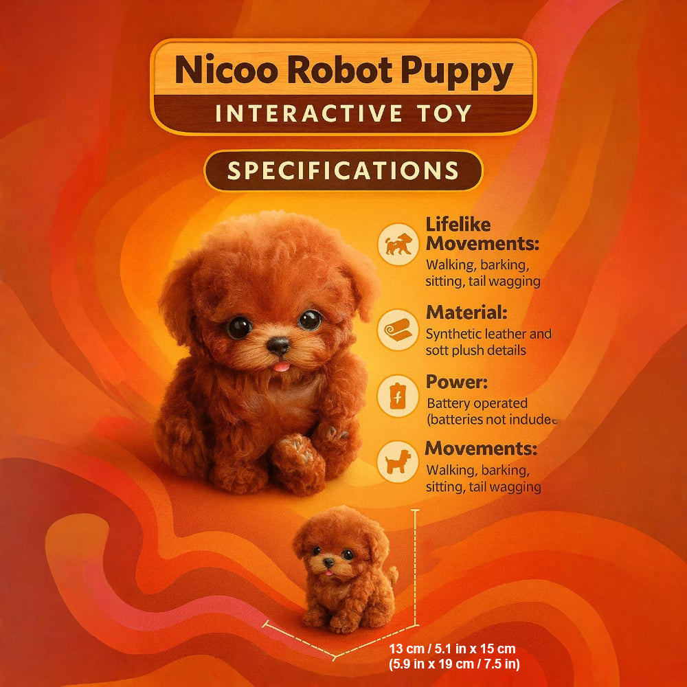 Moktan Sabai Interactive Robot Puppy Plush Toy Walking Dog with Barking