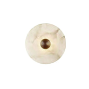 Moktan Sabai Alabaster LED Wall Light Brass Round Flush Mount 6"–14" Fixture Brass