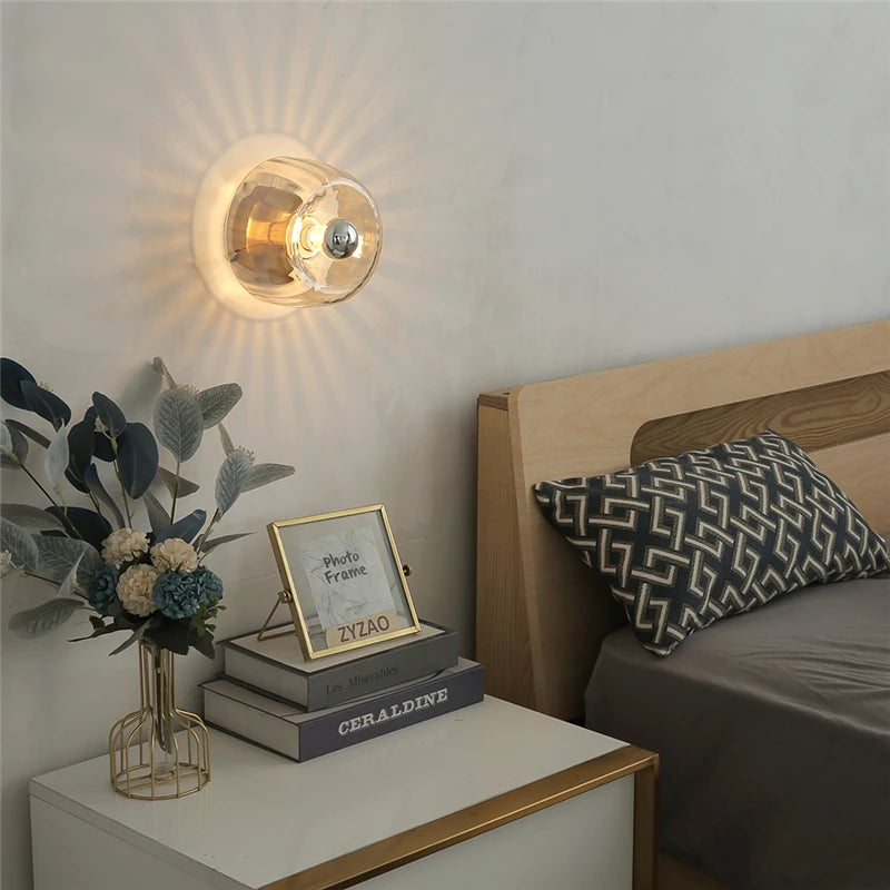 Moktan Sabai LED Bauhaus Glass Wall Lamp Nordic Retro Modern Living Room Hallway Light