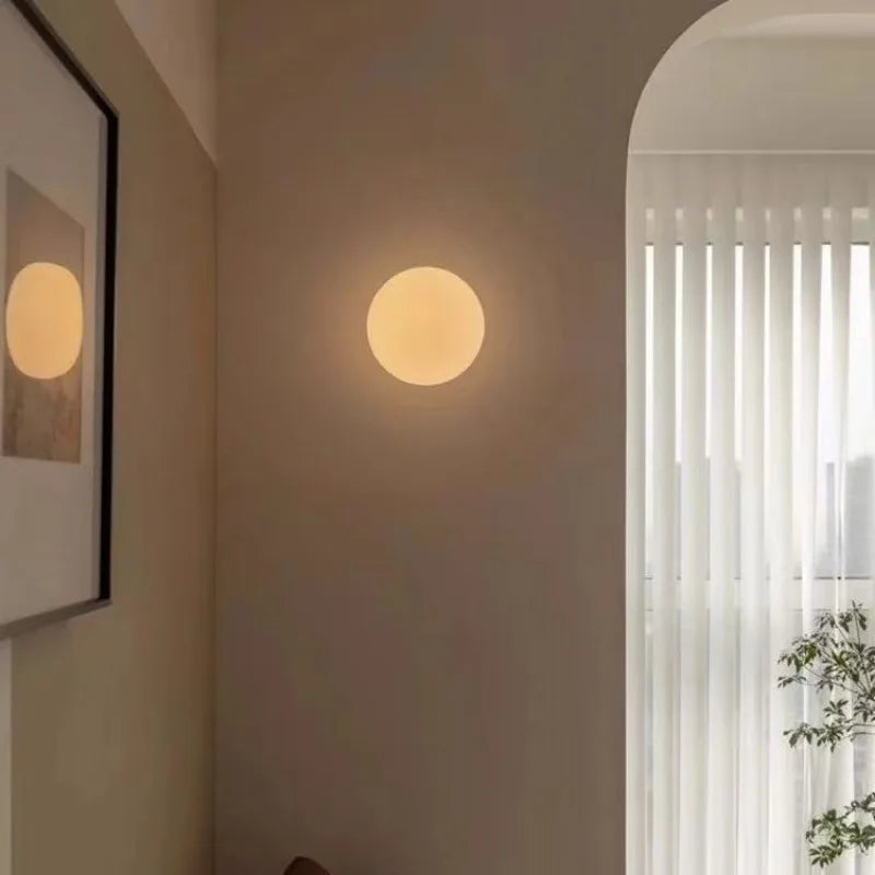 Moktan Sabai Glass Ball Wall Sconce LED Bedroom Bedside Living Room Bathroom Minimalist Light