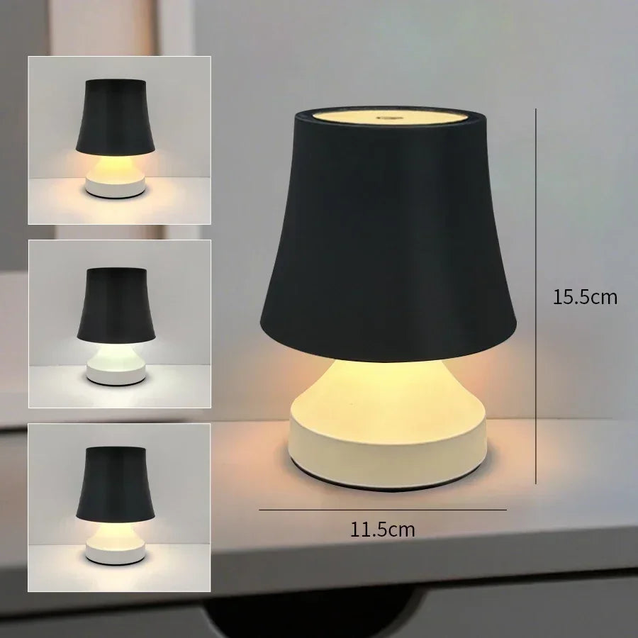 Moktan Sabai LumiNest | Rechargeable LED Desk Lamp with 3-Color Dimmable Bedside Light Decor black