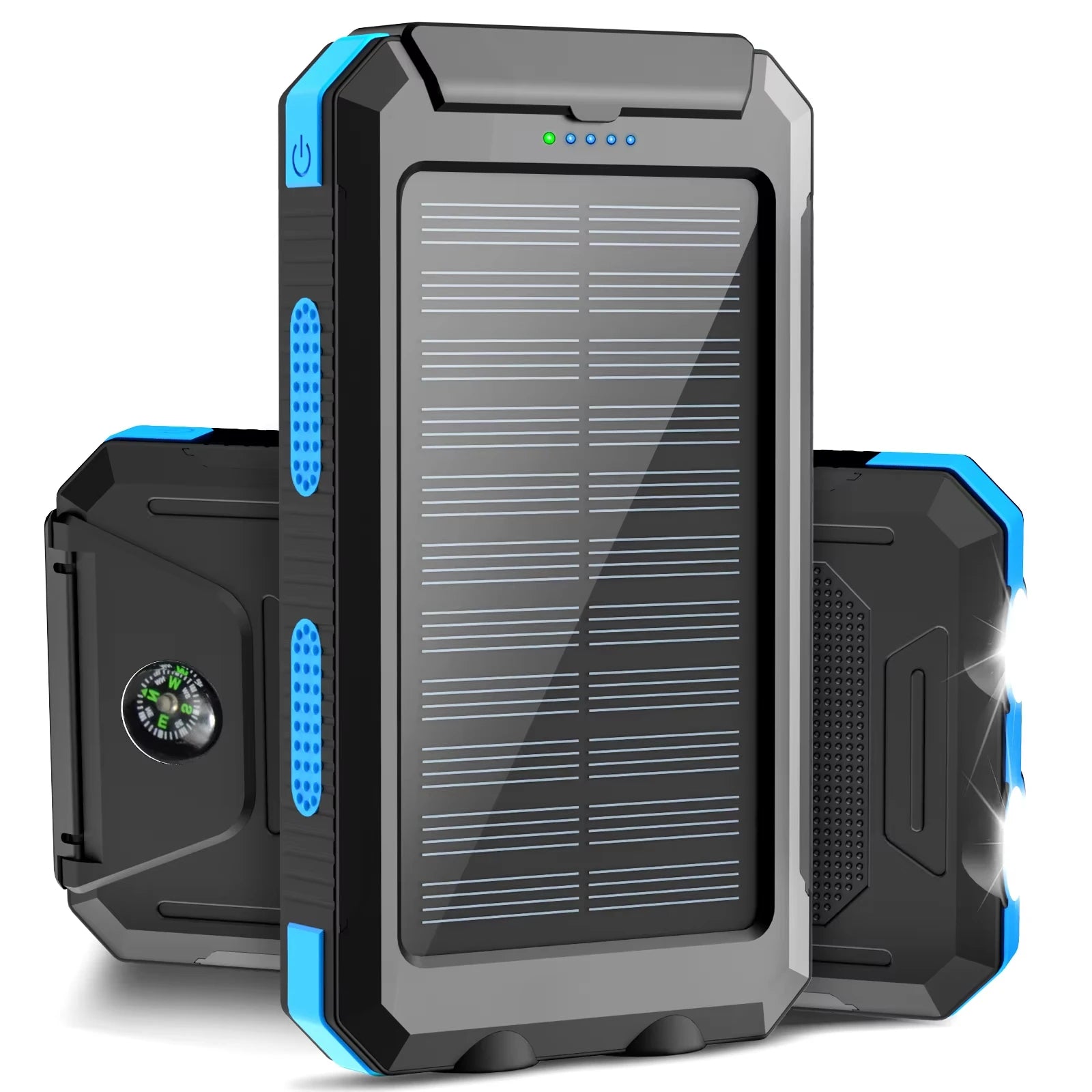 Moktan Sabai Gaiaray 30000mAh Solar Power Bank Dual USB Waterproof LED Outdoor Travel Charger 30000mah Blue